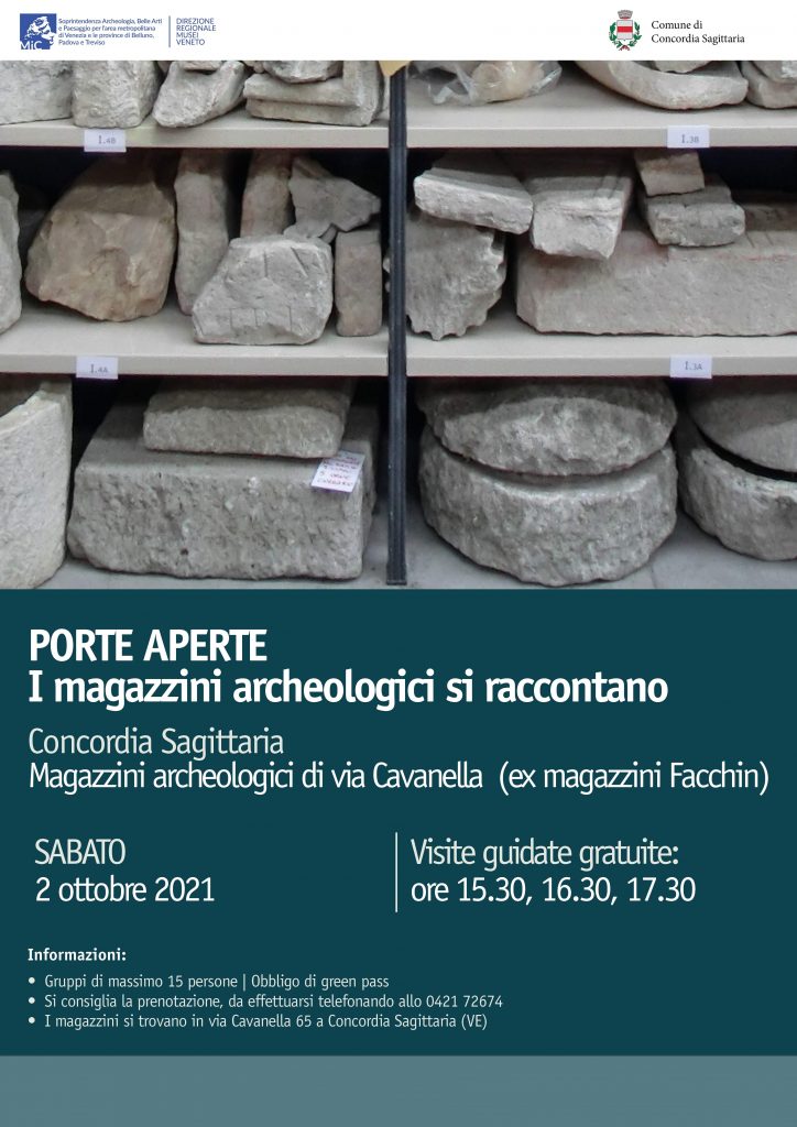 I magazzini archeologici di Concordia Sagittaria (Ve) si raccontano: sabato 2 ottobre visite guidate gratuite