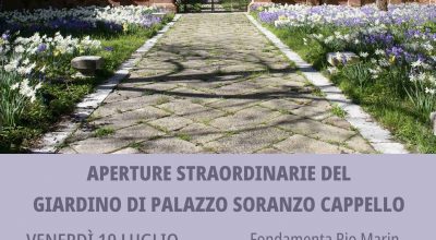 Aperture straordinarie del giardino di Palazzo Soranzo Cappello a Venezia: venerdì 19 luglio e 2 agosto, con visita guidata alle ore 11.00