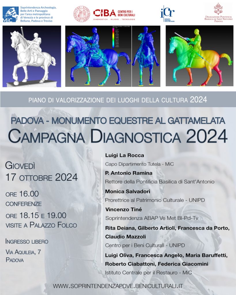 Padova | Monumento equestre al Gattamelata. La Campagna Diagnostica 2024 – L’appuntamento in Soprintendenza per conoscere il progetto di studio e analisi diagnostica